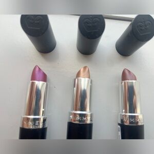 3-Pack New Rimmel London Pearl Coffee & Amethyst Shimmer Frosted Lipsticks Lasts